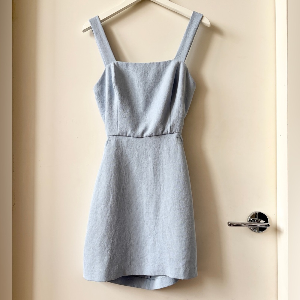 Aritzia Wilfred Aperature Tie-Back mini Dress blue